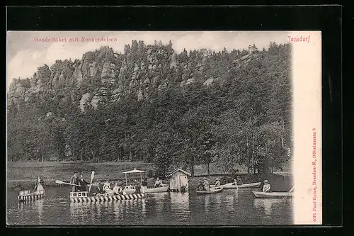 AK Jonsdorf, Gondelfahrt mit Nonnenfelsen