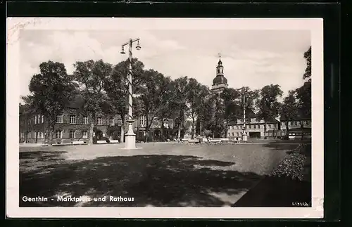 AK Genthin, Marktplatz und Rathaus
