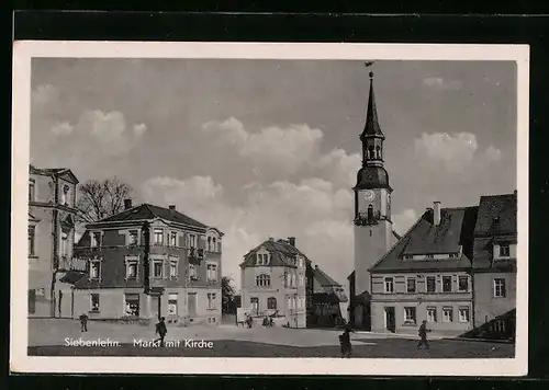 AK Siebenlehn, Markt mit Kirche