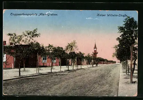 AK Altengrabow, Kaiser Wilhelm-Strasse auf dem Truppenübungsplatz