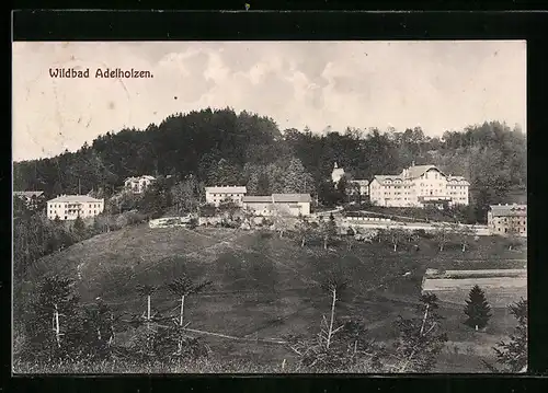 AK Wildbad Adelholzen, Ortsansicht aus der Vogelschau