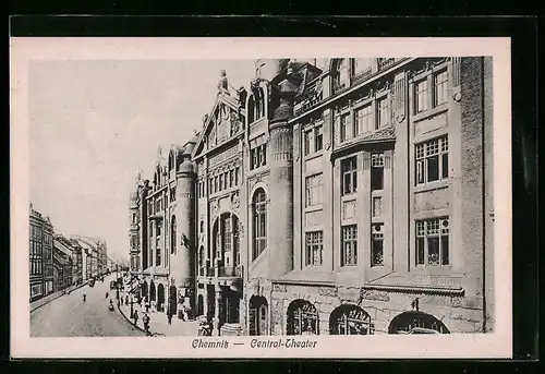 AK Chemnitz, Strassenpartie mit Central-Theater