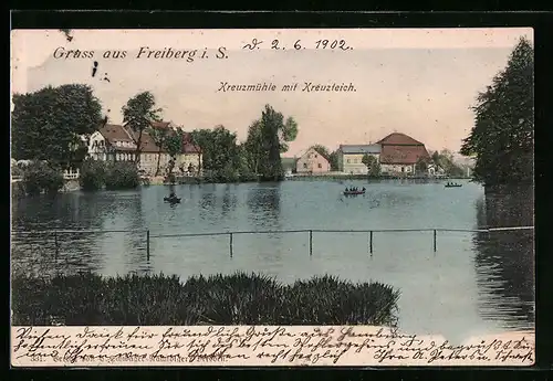 AK Freiberg i. S., Kreuzmühle mit Kreuzteich