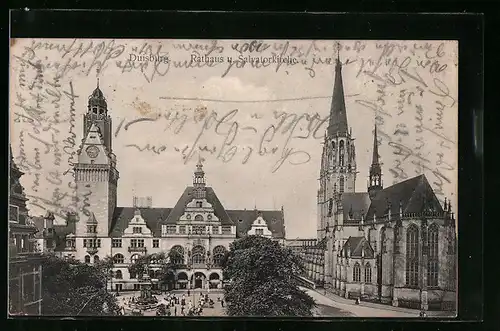 AK Duisburg, Rathaus und Salvatorkirche