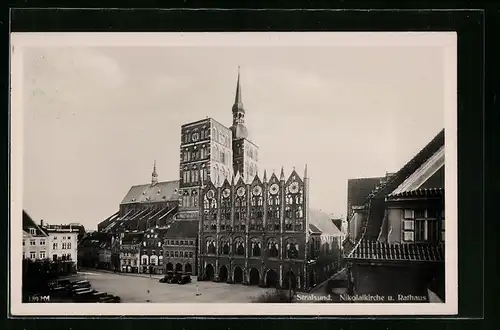 AK Stralsund, Nikolaikirche und Rathaus