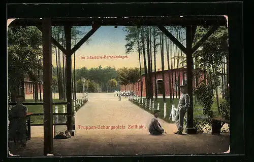 AK Zeithain, Truppenübungsplatz, Partie im Infanterie-Barackenlager