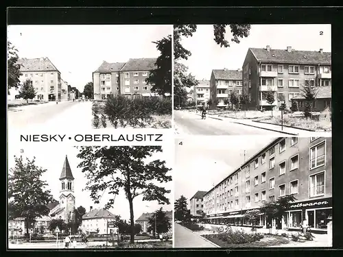 AK Niesky (Oberlausitz), Zinzendorfplatz, AWG-Siedlung Gersdorfstrasse, Strasse der Befreiung