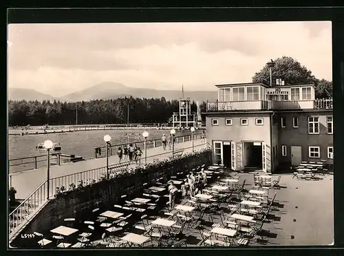 AK Grossschönau i. Sa., Waldstrandbad mit HO-Gaststätte