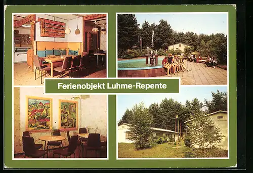 AK Luhme-Repente, Ferienobjekt des Rates des Kreises Nordhausen in vier Ansichten