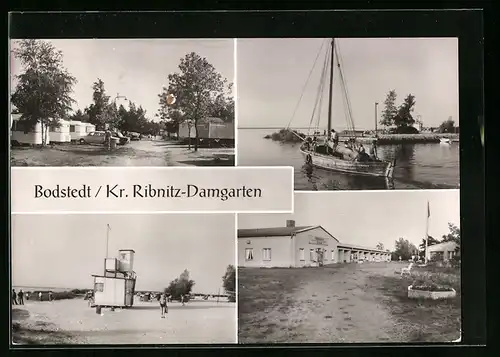 AK Bodstedt, Zeltplatz, Partie am Strand, am Hafen, Kinderferienlager