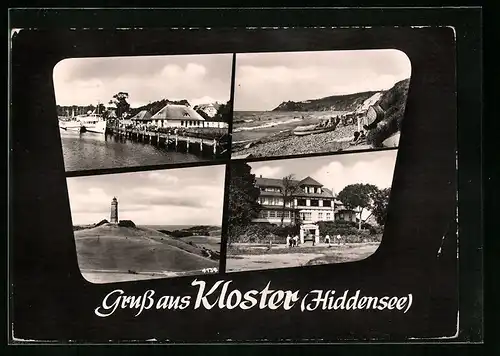 AK Kloster (Hiddensee), Vier Ansichten vom Ort