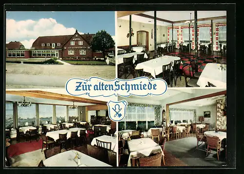 AK Schmiedendorf /Ostsee, Vier Ansichten vom Hotel-Restaurant Zur alten Schmiede