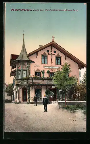 AK Oberammergau, Haus des Christusdarstellers Anton Lang