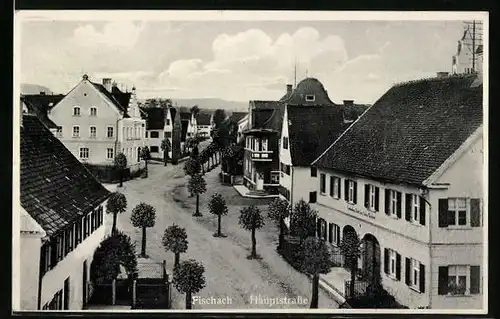 AK Fischach, Hauptstrasse mit Handlung