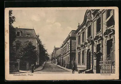 AK Edenkoben /Pfalz, Villenstrasse mit Anwohnern