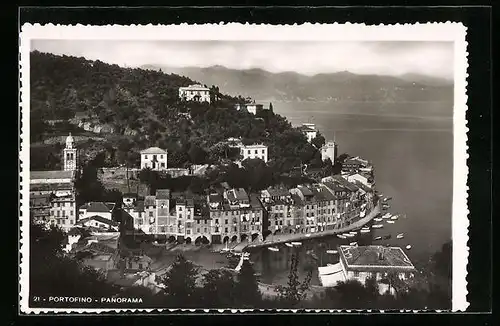 AK Portofino, Panorama aus der Vogelschau