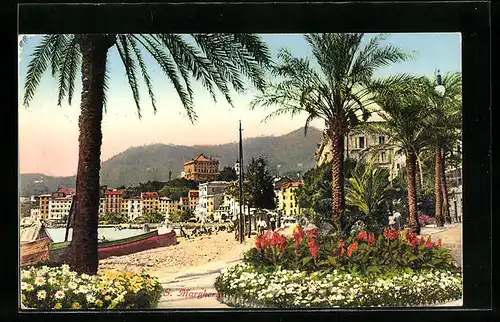 AK Santa Margherita Ligure, Teilansicht am Meer