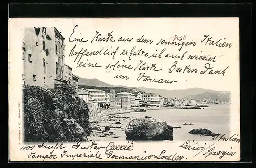AK Pegli, Panorama am Meer