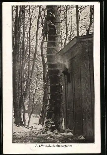 AK Soldat an einem Artillerie-Beobachtungsposten