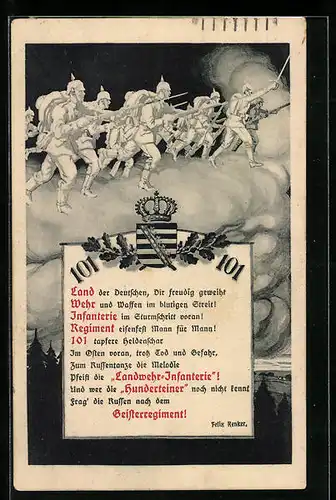 AK Land der Deutschen..., Felix Renker, Soldaten des Geisterregiments 101