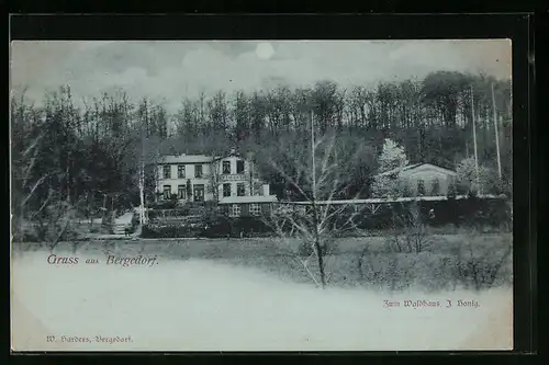 Mondschein-AK Hamburg-Bergedorf, Gasthaus Zum Waldhaus