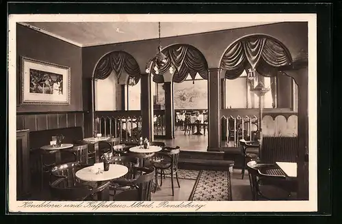 AK Rendsburg, Konditorei und Cafe Albert Rendsburg, Nienstadtstr. 15, Innenansicht