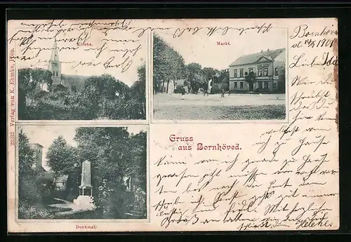 AK Bornhöved, Kirche, Markt, Denkmal