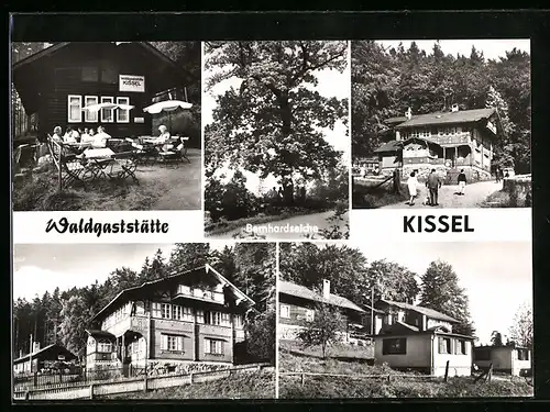 AK Bad Liebenstein /Thür. Wald, Waldgaststätte Kissel, Garten, Seitenansicht