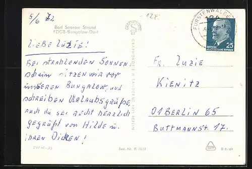 AK Bad Saarow, FDGB-Bungalow-Dorf
