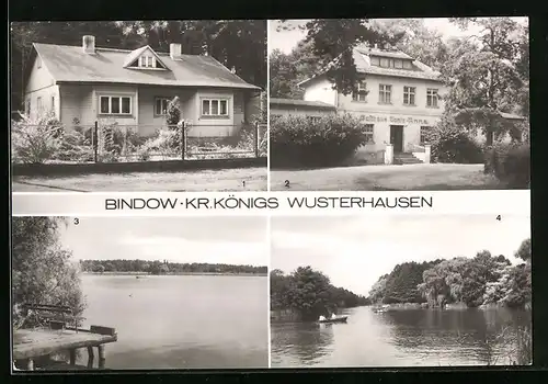AK Bindow /Kr. Königs Wusterhausen, Gasthaus Tante Anna, Ferienheim Zellstoffmacher-Klause, Am Ziestsee