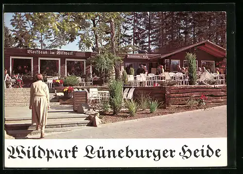 AK Nindorf am Walde /Nordheide, Restaurant-Cafe Blockhaus im Wildpark Lüneburger Heide