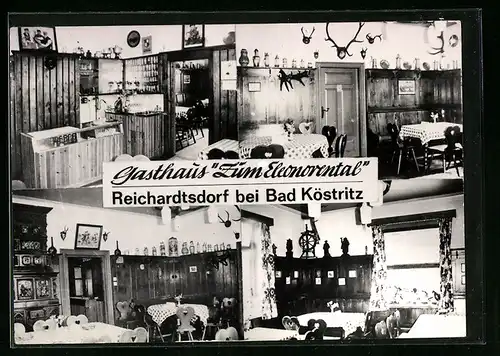 AK Reichardtsdorf bei Bad Köstritz, Gasthaus Zum Eleonorental, Innenansichten