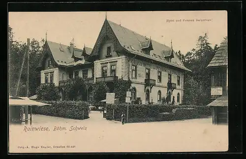 AK Rainwiese /Böhm. Schweiz, Hotel und Pension Rainwiese