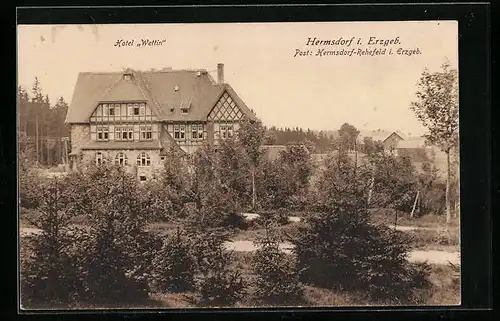 AK Hermsdorf i. Erzgeb., Hotel Wettin