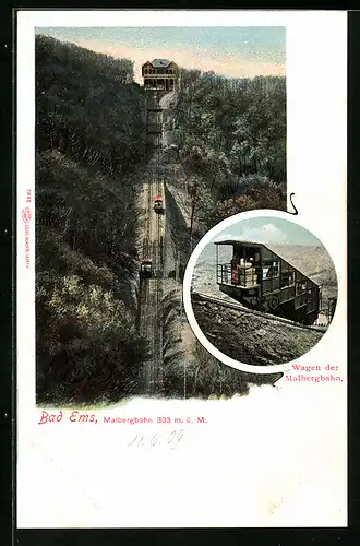 AK Bad Ems, Malbergbahn, Wagen