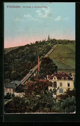 AK Wiesbaden, Neroberg und Drahtseilbahn