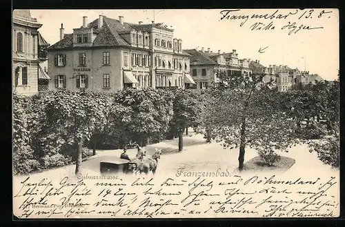 AK Franzensbad, Culmerstrasse mit Hotel Paradies