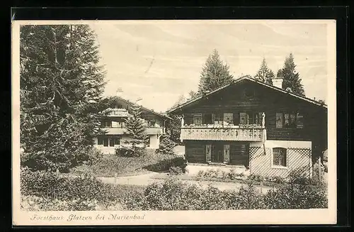 AK Glatzen bei Marienbad, Gasthaus Forsthaus