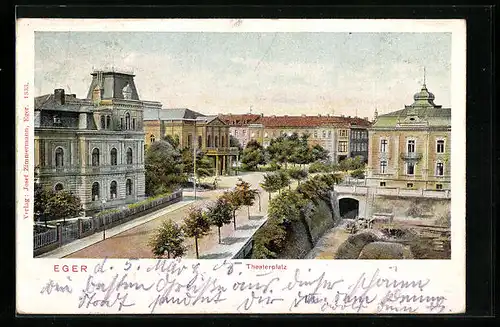 AK Eger, Ansicht Theaterplatz