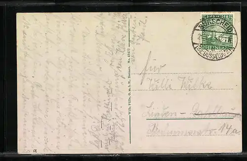 AK Burscheid, Totalansicht mit Blick zum Kirchturm