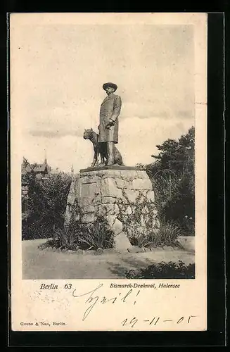 AK Berlin-Halensee, am Bismarck Denkmal