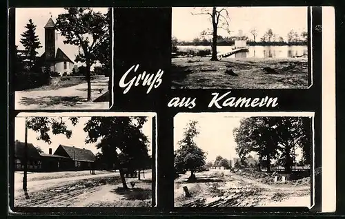 AK Kamern, Vier Ansichten aus dem Ort