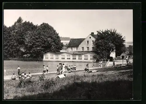 AK Hetzdorf, Badeanstalt mit Gaststätte Sumpfmühle
