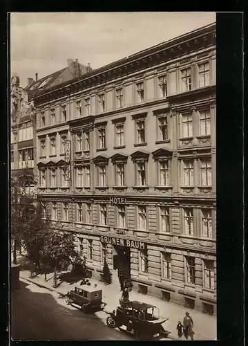 AK Berlin, Hotel Zum grünen Baum von August Lücke, Krausenstr. 56-58
