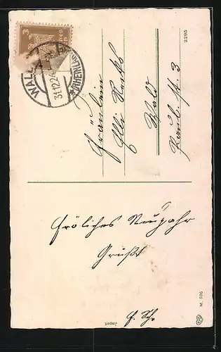 AK Zwerg reitet auf Glücksschwein