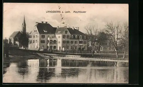 AK Landsberg a. Lech, Mayrhäuser, Uferpartie