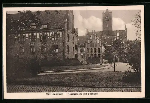 AK Flensburg-Mürwik, Marineschule, Haupteingang mit Südflügel