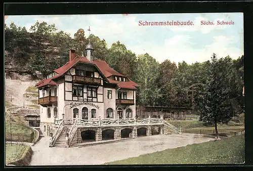 AK Bad Schandau, Gasthaus Schrammsteinbaude