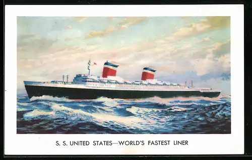 AK Passagierschiff SS United States auf hoher See