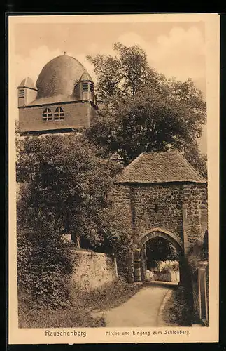 AK Rauschenberg, Kirche und Eingang zum Schlossberg